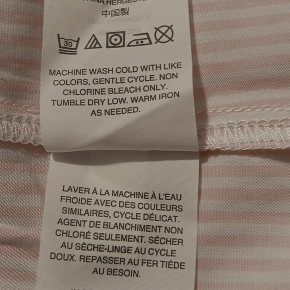 J. Crew Top FunnelNeck Striped Women Sz12 Pale Pink Long Sleeve High/Low - Picture 12 of 12